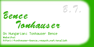 bence tonhauser business card